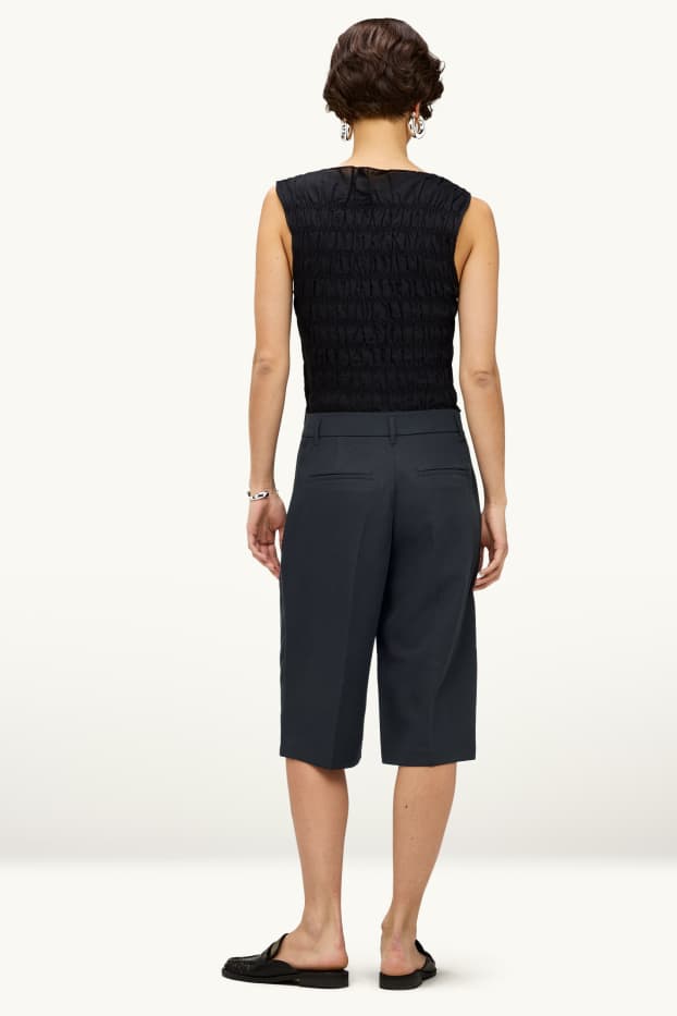 Dámské - Bermudy - mid waist - černá