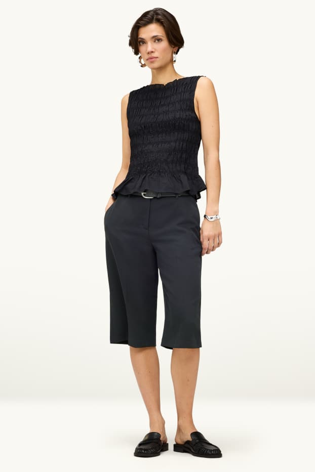 Dámské - Bermudy - mid waist - černá