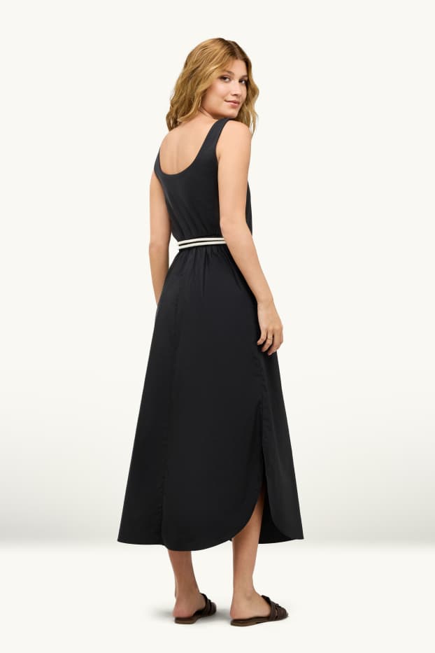 Damen - Fit & Flare Kleid - schwarz