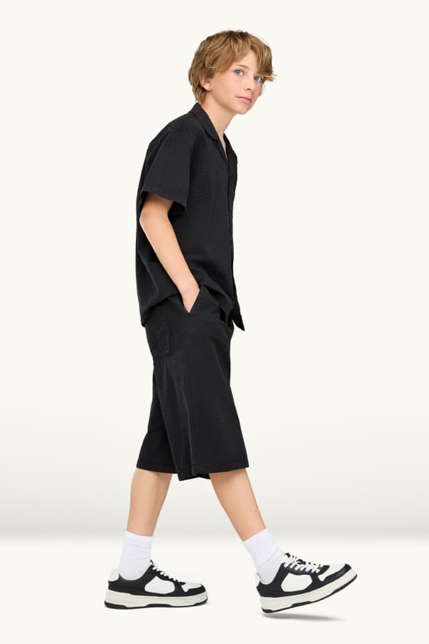 Copii - Băieți - Pantaloni scurți de trening - negru