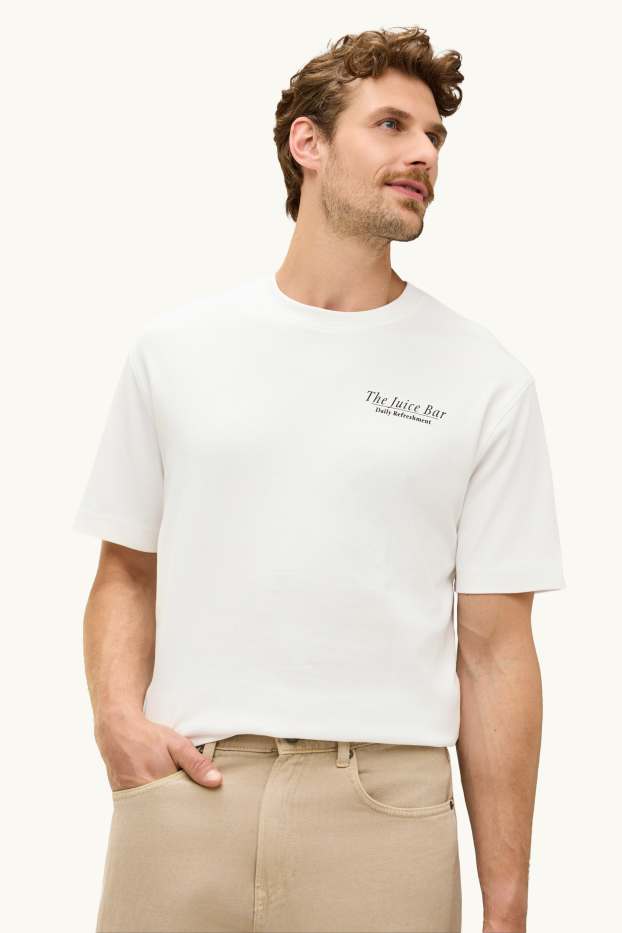 Herren - T-Shirt - Relaxed Fit - weiß