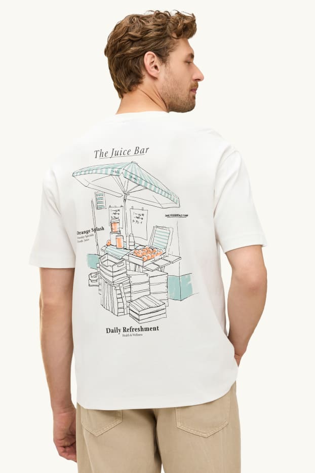 Herren - T-Shirt - Relaxed Fit - weiß