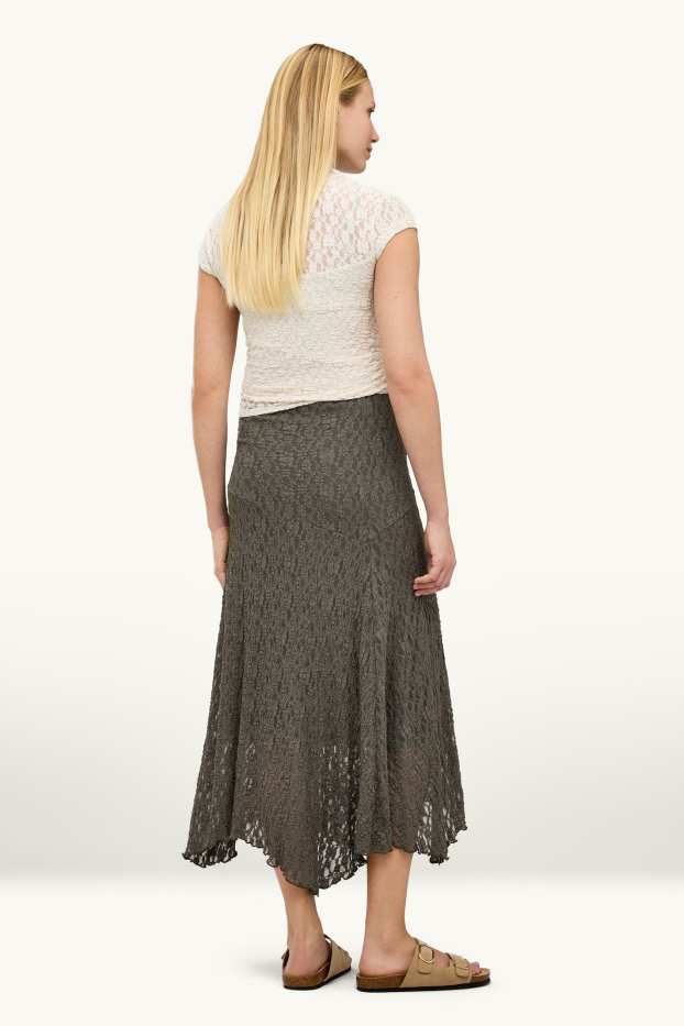 Damen - Mesh-Rock - strukturiert - braun