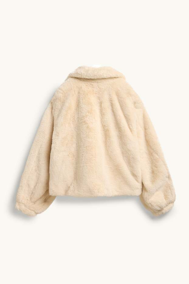 Donna - Giacca in pelliccia sintetica - bianco crema