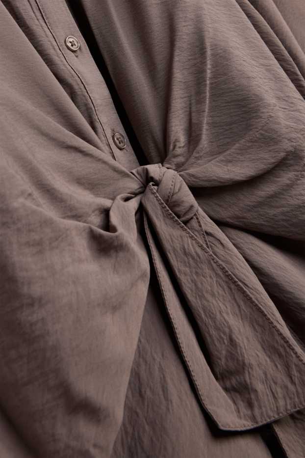 Donna - Camicia con nodo - tortora