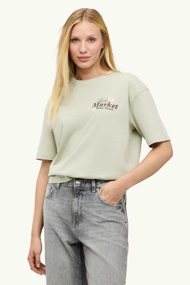 Damen - T-Shirt - Oversized - mintgrün