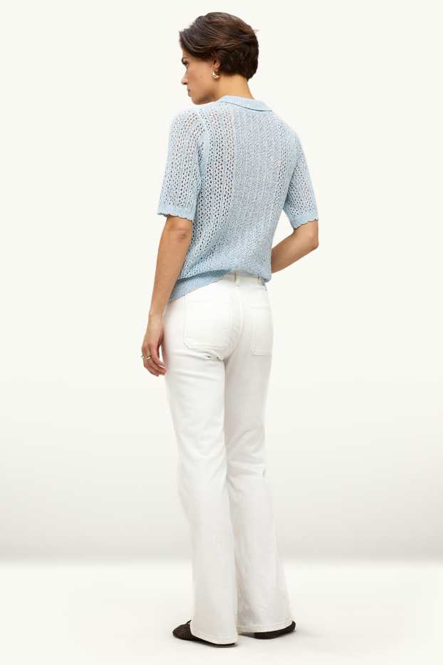 Femmes - Flared jean - mid waist - blanc