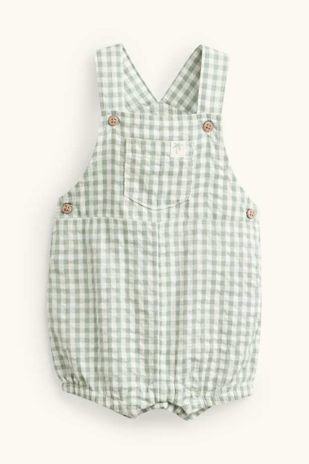 Baby Buben - Erstlingsoutfit - Palme - 2 teilig - grün / cremeweiß