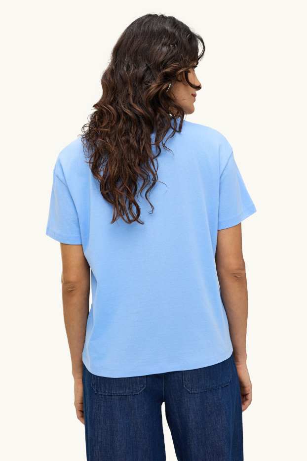 Femmes - T-shirt - relaxed fit - bleu clair