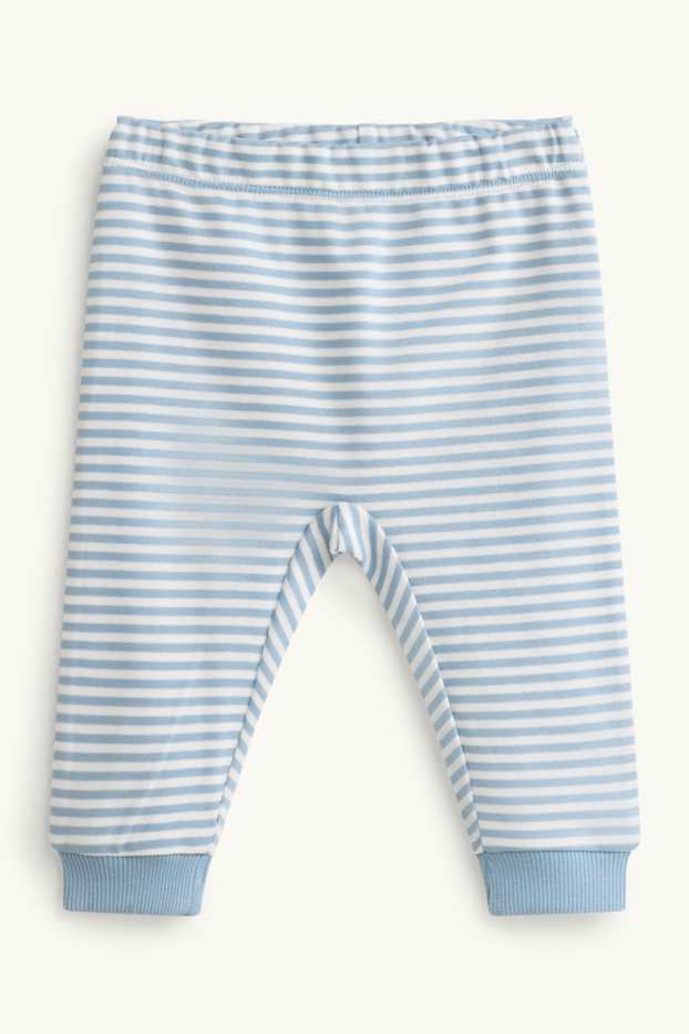 Baby Jungen - Bärchen - Baby-Pyjama - 2 teilig - weiss / hellblau
