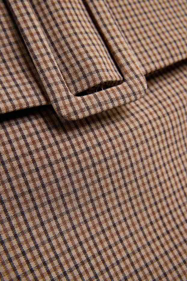 Damen - Rock mit Gürtel - kariert - beige / braun