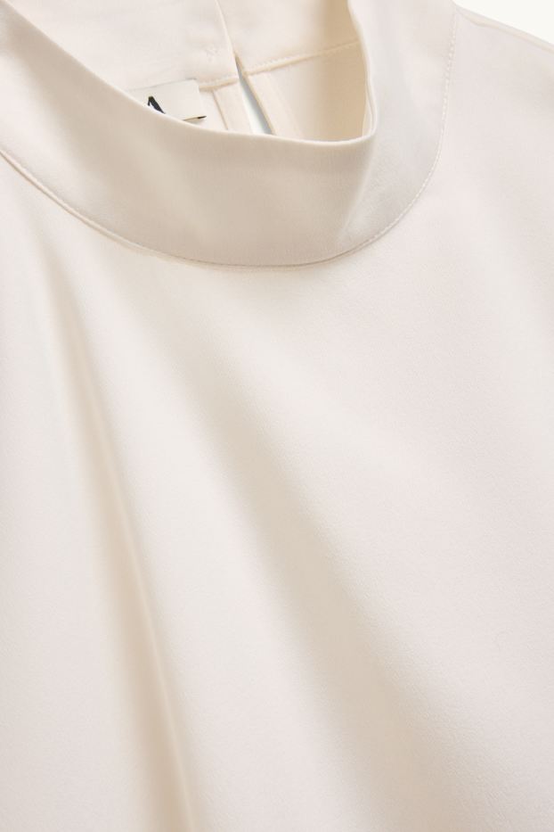 Femmes - Chemisier en satin - blanc crème