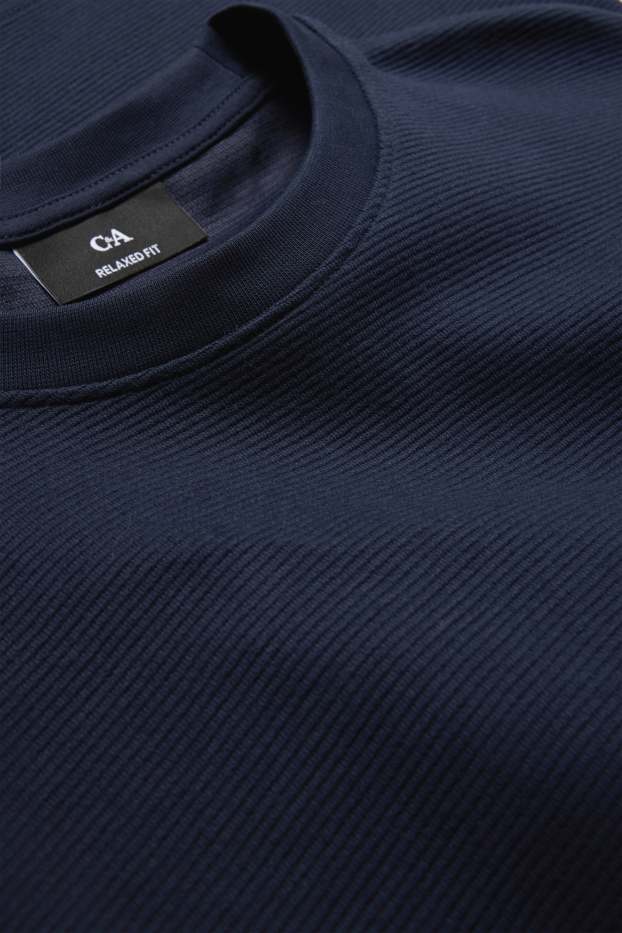 Home - Samarreta de mànigues llargues - relaxed fit - acanalada - blau fosc