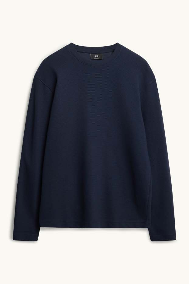 Home - Samarreta de mànigues llargues - relaxed fit - acanalada - blau fosc