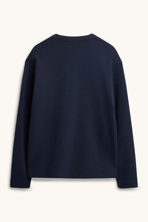 Home - Samarreta de mànigues llargues - relaxed fit - acanalada - blau fosc