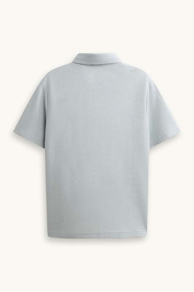 Herren - Poloshirt - Regular Fit - strukturiert - grau