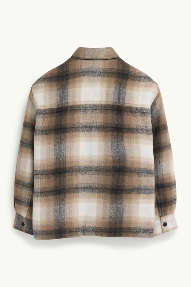 Children Boys - Shirt jacket - check - beige / brown