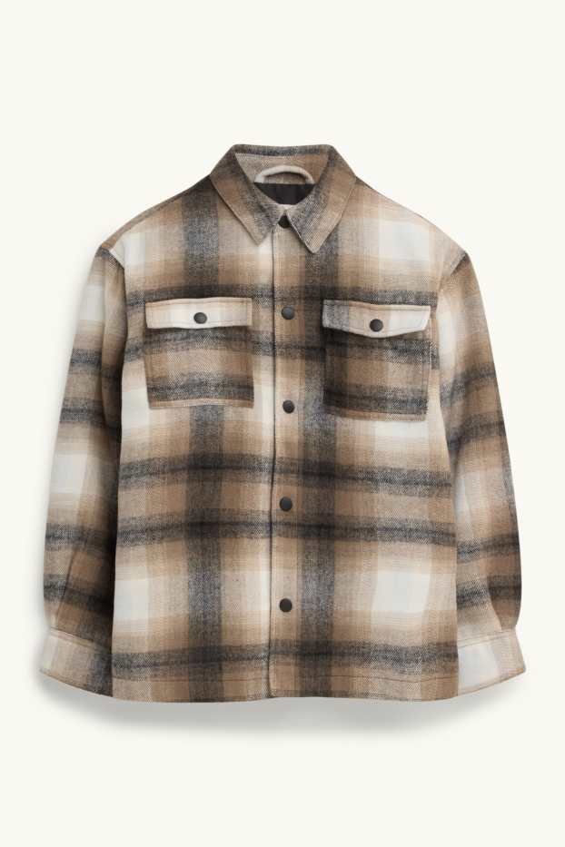 Children Boys - Shirt jacket - check - beige / brown