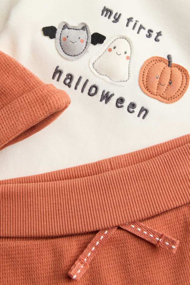 Baby Boys - Halloween - newborn outfit - 3 piece - white / orange