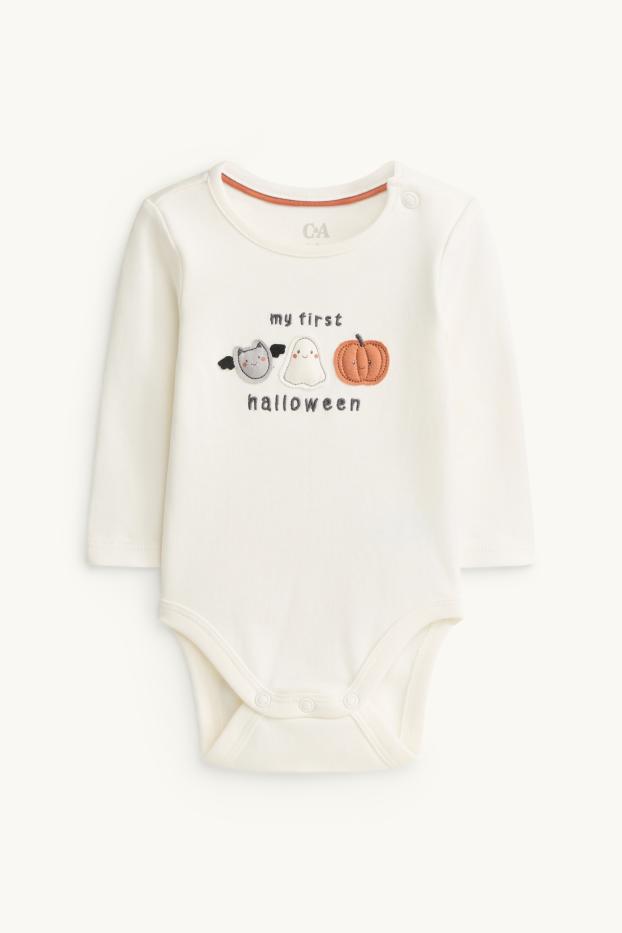 Baby Boys - Halloween - newborn outfit - 3 piece - white / orange