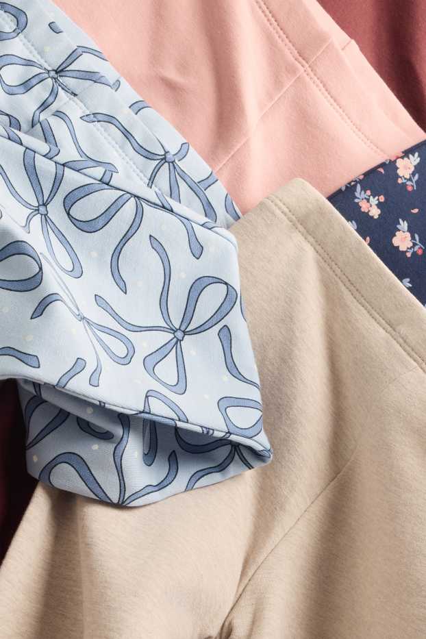 Kinderen: meisjes - Set van 5 - strik en bloem - flared legging - roze / blauw
