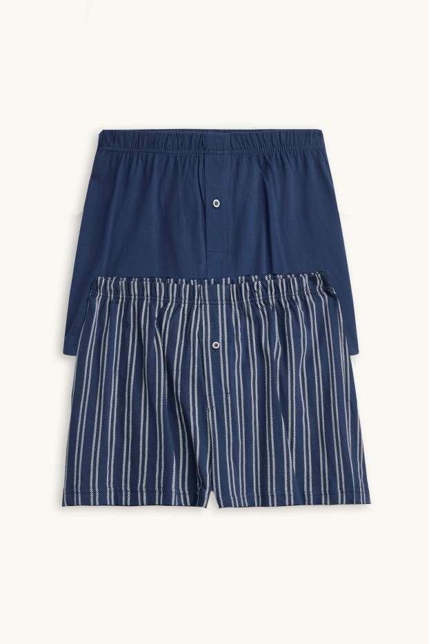 Heren - Set van 2 - boxershort - jersey - blauw
