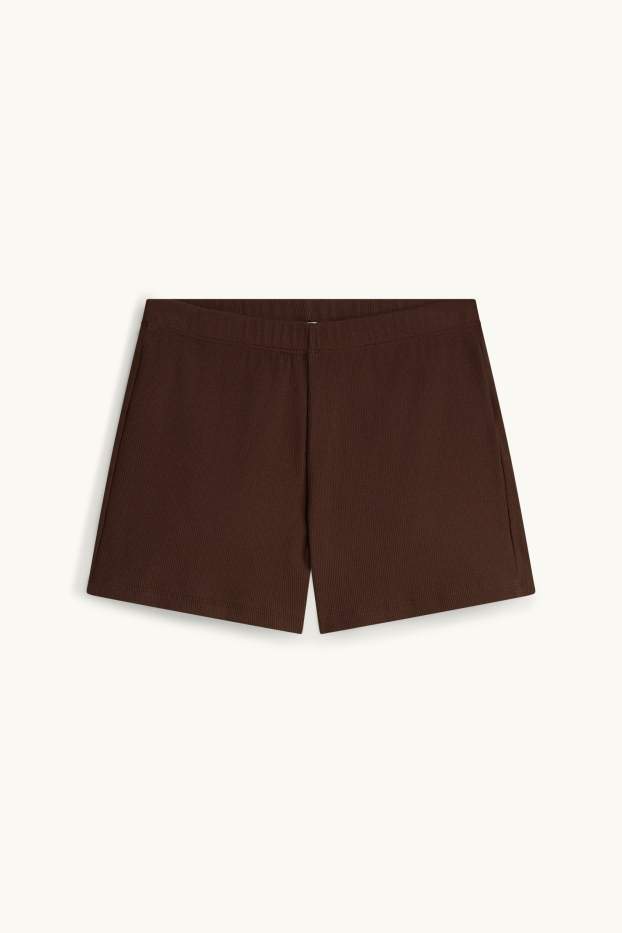 Femmes - Bermuda jogging - marron foncé