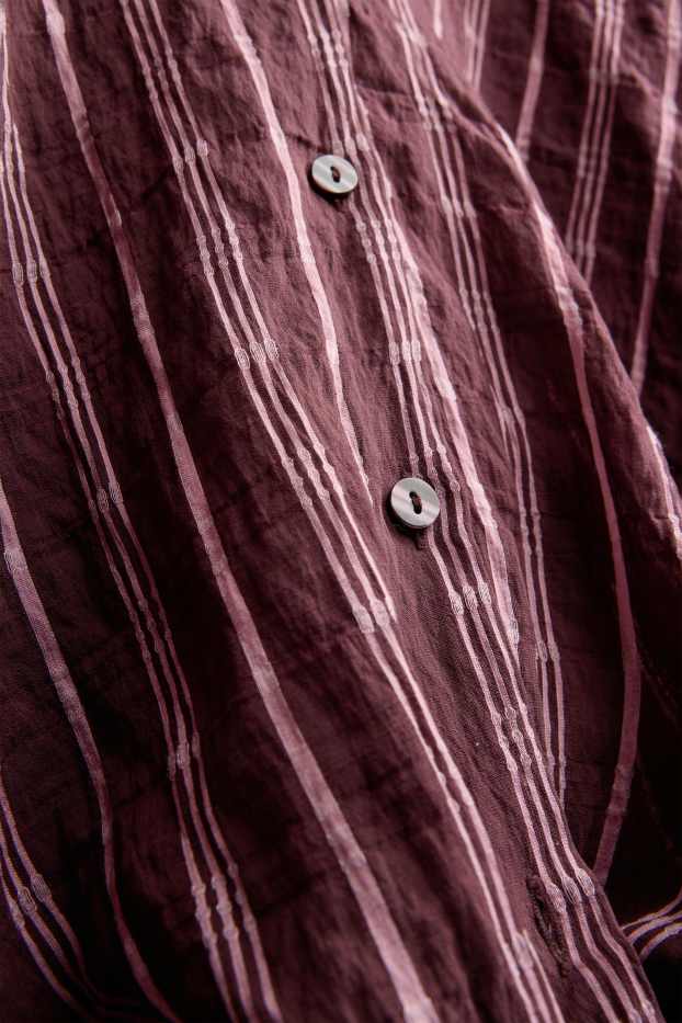Donna - Blusa con nodo - fantasia - marrone