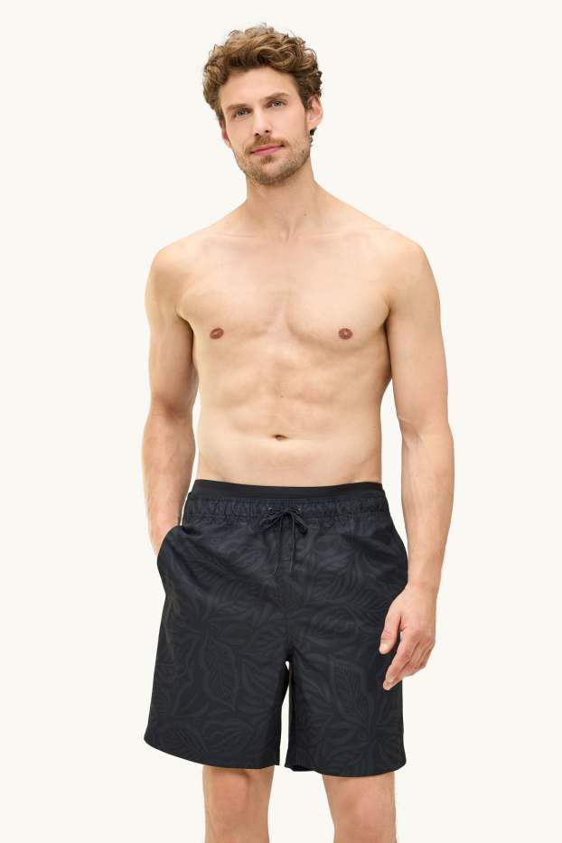 Men - Swim shorts - patterned - black
