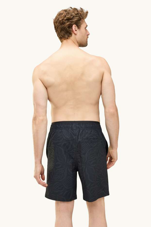 Men - Swim shorts - patterned - black