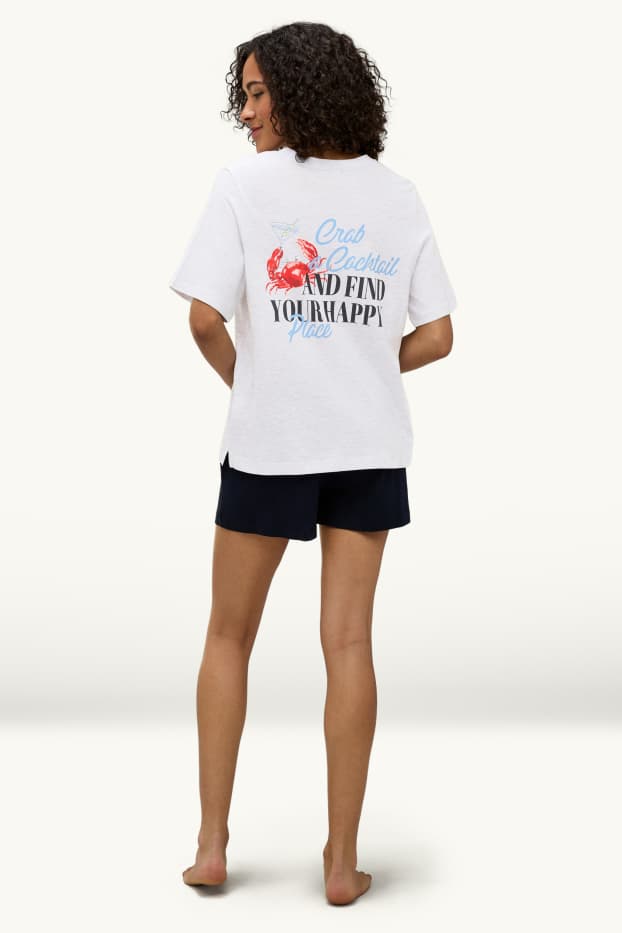 Femmes - Pyjashort - bleu / gris