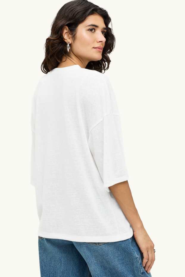 Women - T-shirt - relaxed fit - white