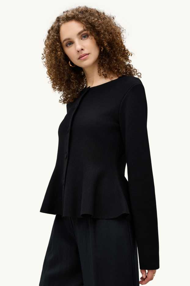 Femei - Cardigan tricotat - negru