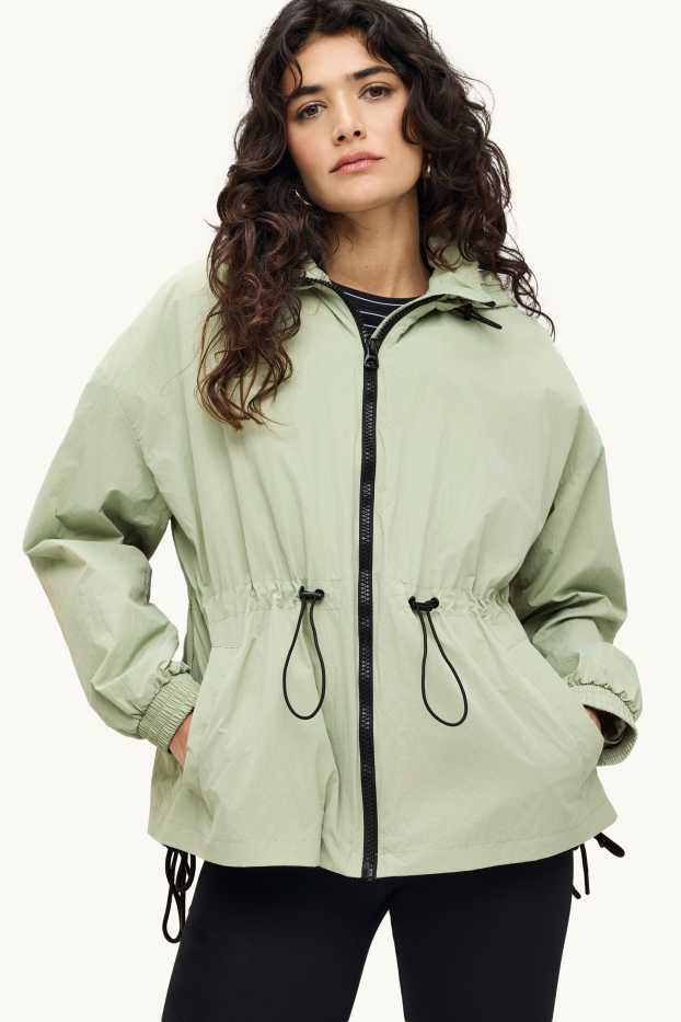 Damen - Jacke mit Kapuze - hellgrün
