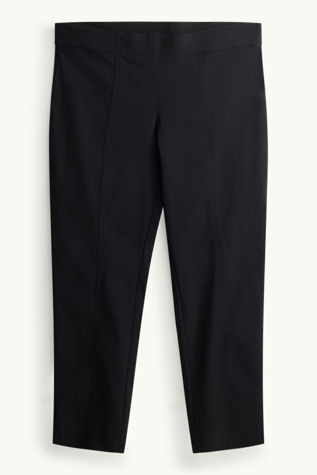 Women - Cloth trousers - high waist - straight fit - LYCRA® - black