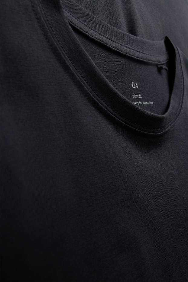 Femei - Tricou cu mânecă lungă - slim fit - negru