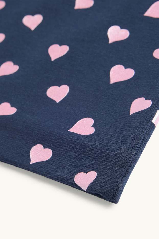 Children Girls - Heart - hat - shiny - rose / dark blue