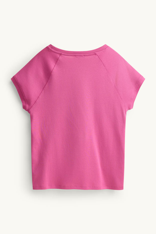 Dames - T-shirt - fuchsiarood