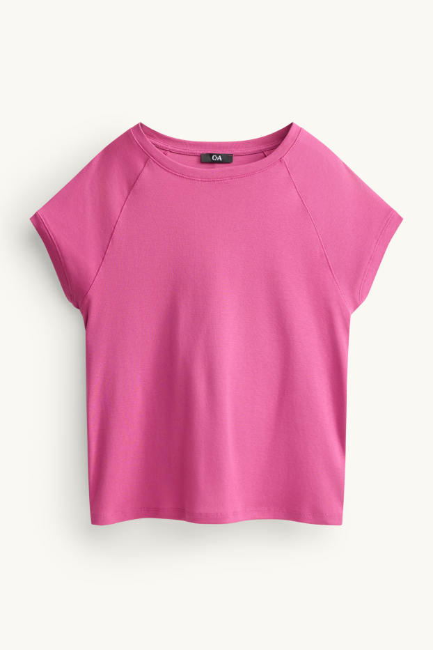 Dames - T-shirt - fuchsiarood