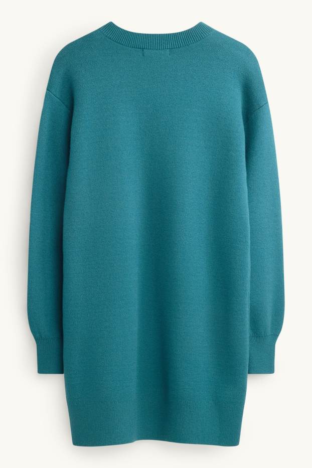 Enfants filles - Robe en maille - bleu pétrole