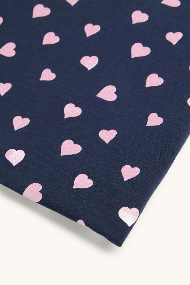 Children Girls - Heart - snood - shiny - rose / dark blue