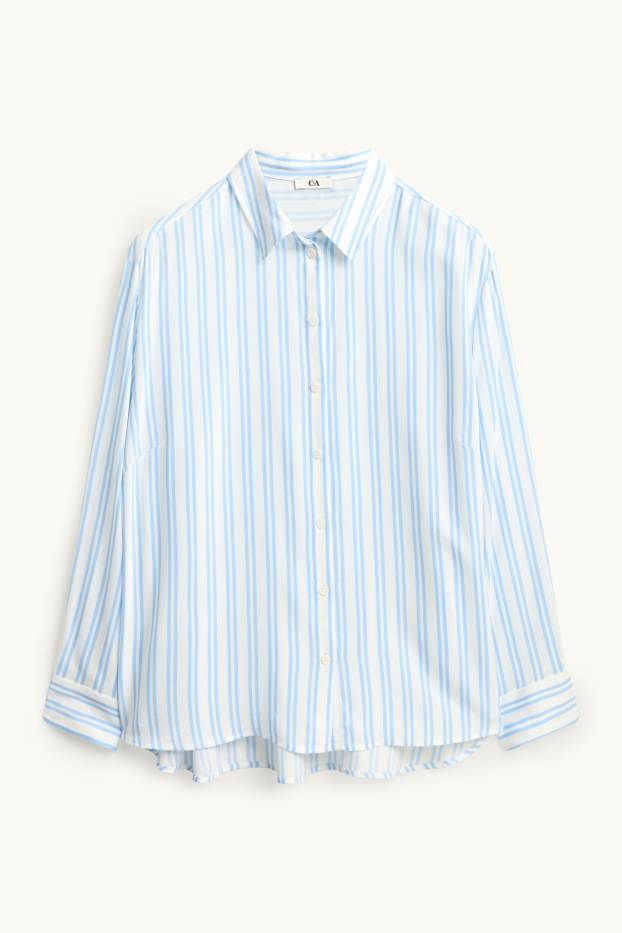 Dona - Camisa brusa - de ratlles - blanc / blau clar