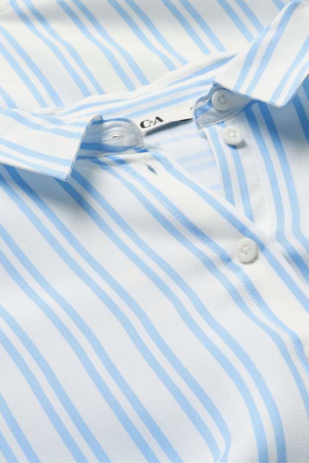 Dona - Camisa brusa - de ratlles - blanc / blau clar