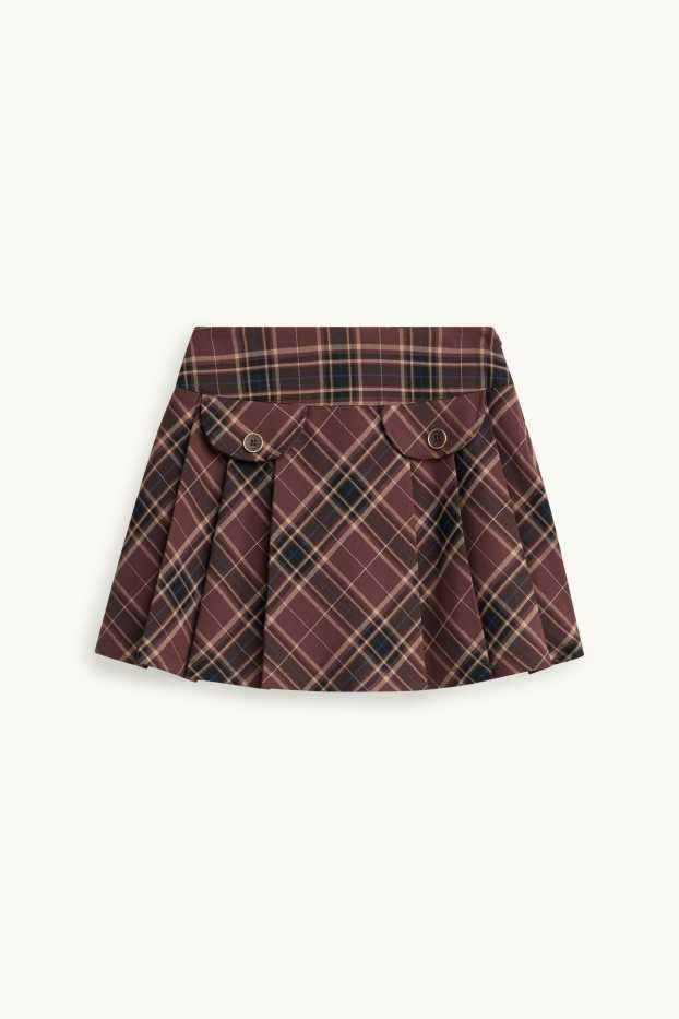 Enfants filles - Ensemble - jupe et collants - 2 pièces - marron / beige