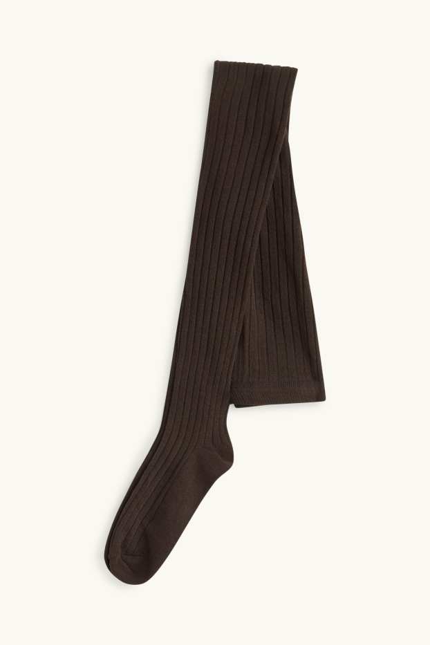 Enfants filles - Ensemble - jupe et collants - 2 pièces - marron / beige