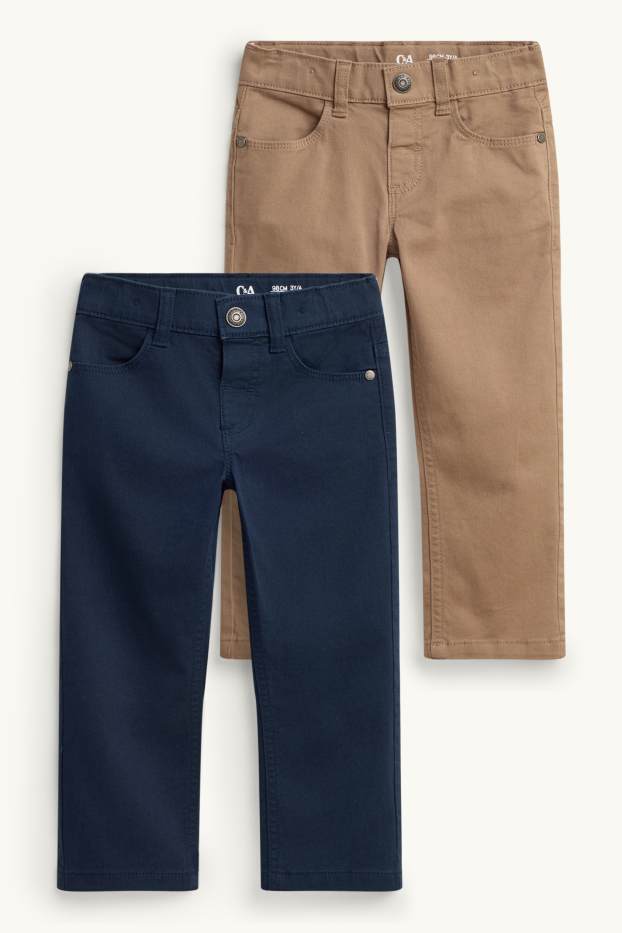 Enfants garçons - Lot de 2 - pantalons - marron / bleu foncé