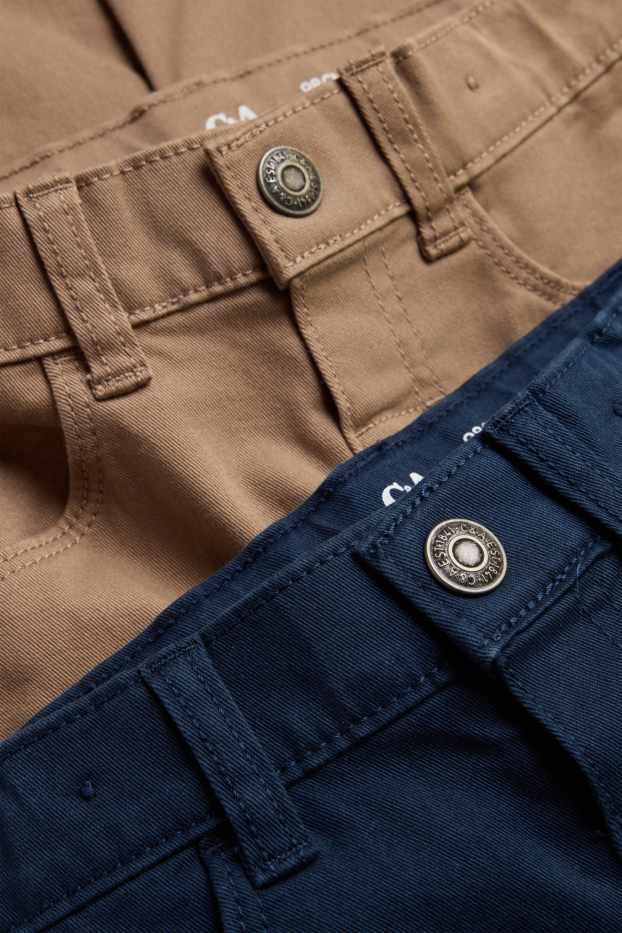 Enfants garçons - Lot de 2 - pantalons - marron / bleu foncé