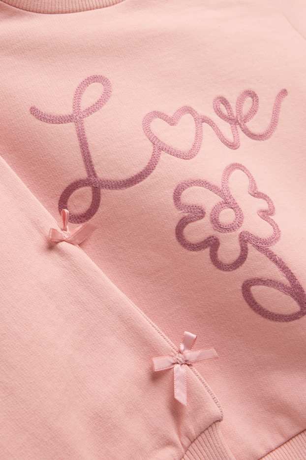 Kinder Mädchen - Blume - Set - Sweatshirt und Skort - 2 teilig - pink