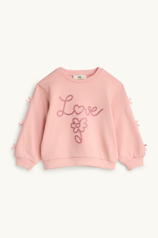 Kinder Mädchen - Blume - Set - Sweatshirt und Skort - 2 teilig - pink