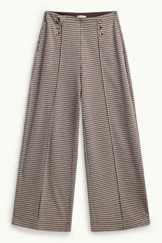 Enfants filles - Pantalon en toile - à motif - marron / blanc crème